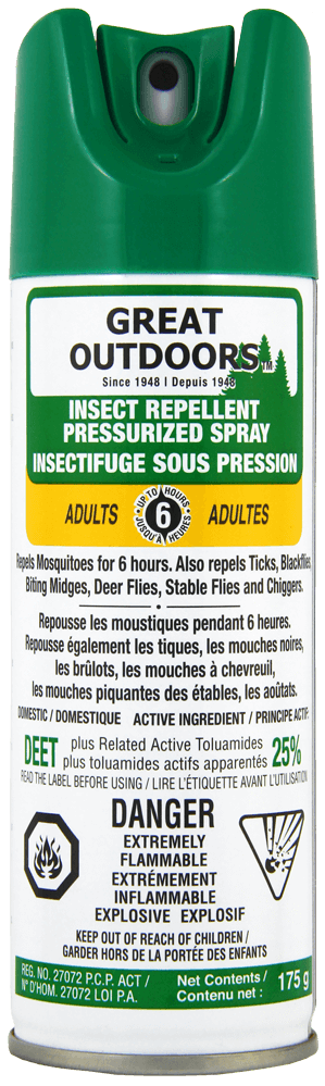 Insect repellent pressurized spray